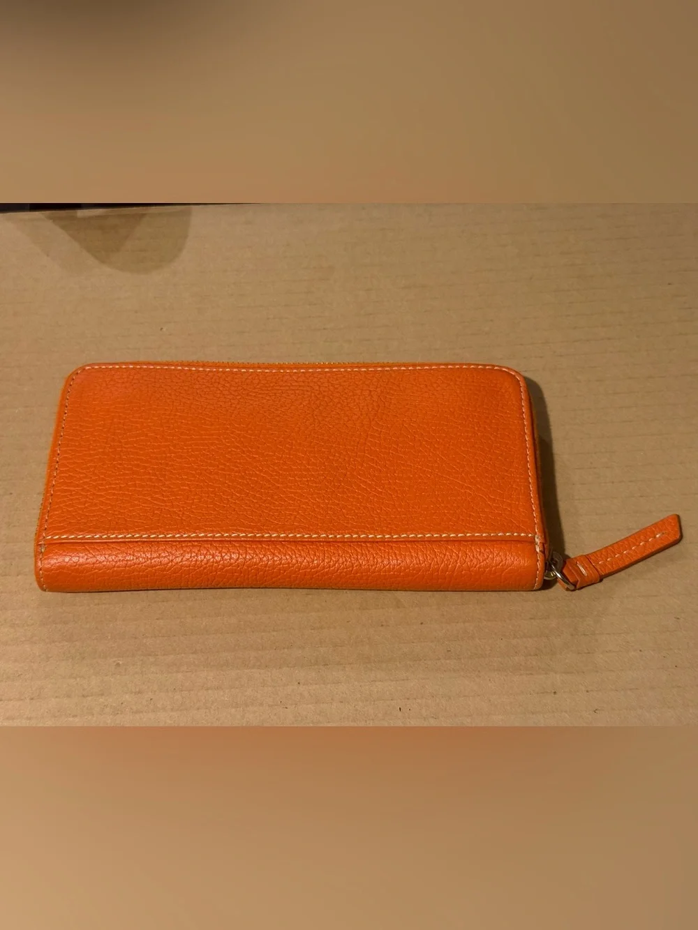 Dooney & Bourke Orange Zip-Around Leather Wallet